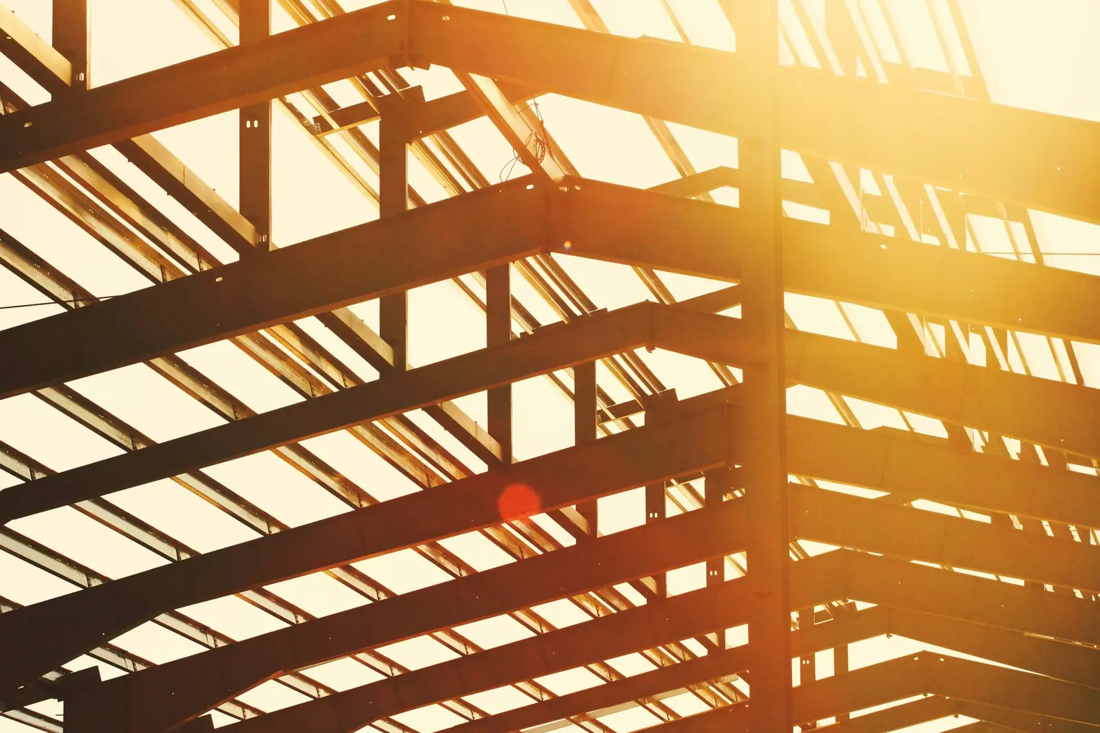 Structural steel framing representing STRIKE Engineering